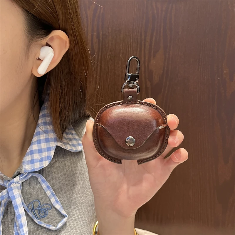 

For Baseus Bass BC1 Case Business Earphone Case Headset Shell Headphone Cover Luxury Leather PU Cover for air pods case