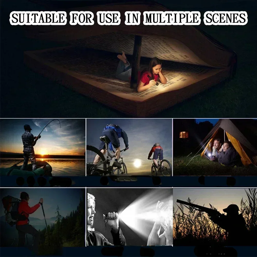 1500000LUM LED Flashlight High Power Type-C Rechargeable Torch Zoomable Light for Outdoor Camping Hiking Lamp Emergency /.'p[