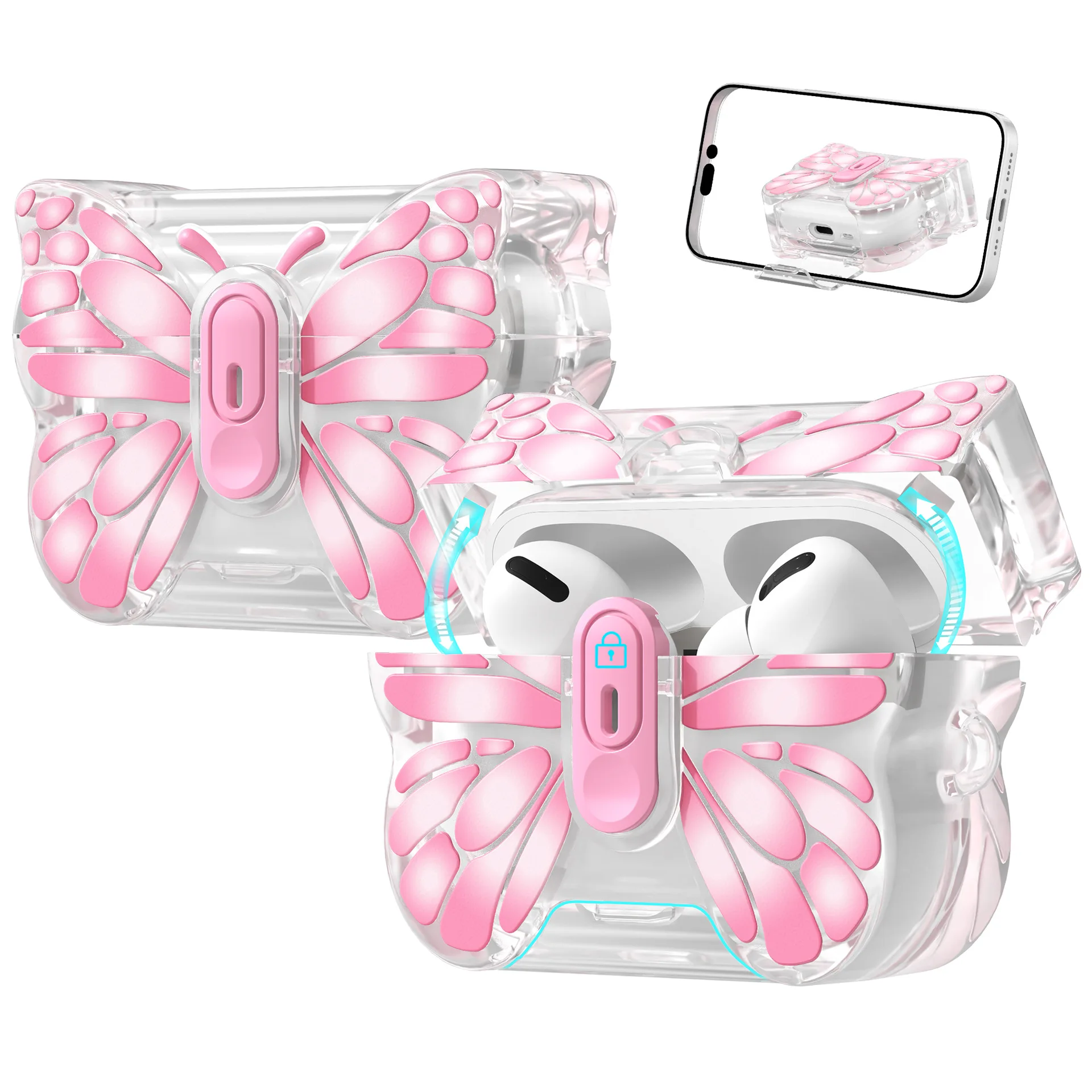Earphone Cover For AirPods Pro 3 Case Full Body Shockproof Protective Mobile Phone Holder Style with Keychain For AirPods Pro2﻿ view 2