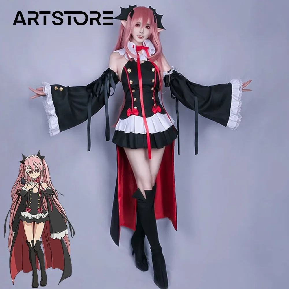 

Krul Tepes Cosplay Seraph Of The End Owari no Seraph Costume Uniform Wig Cosplay Anime Witch Vampire Halloween Costume For Girl