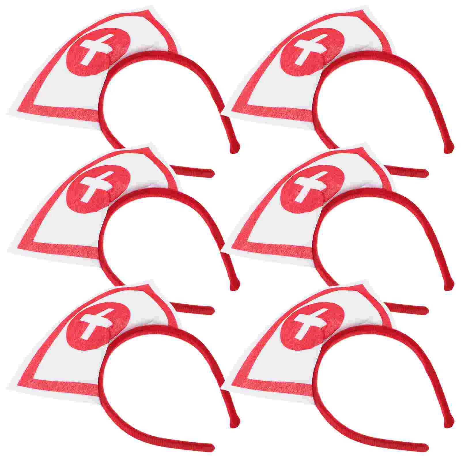 6 Pcs Halloween Headband Women's Fashion Accessory Hair Hoops Nurse Cap Accessories Fabric Cosplay Party Themed