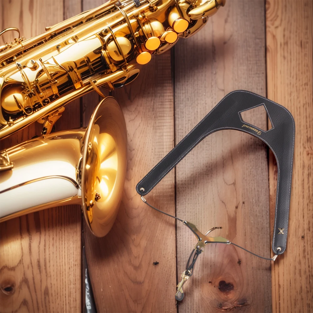 لينة الكتف تسخير طول قابل للتعديل الجلود الساكسفون الحبل مزدوجة الكتف تسخير حزام الملحقات الموسيقية