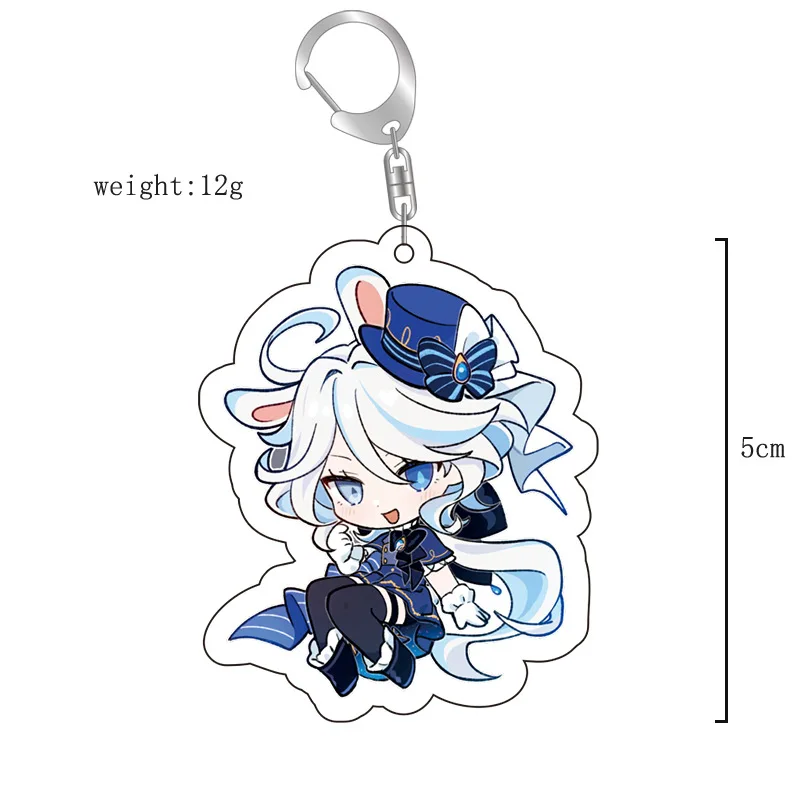 

Anime Genshin Impact Keyrings Furina Neuvillette Wriothesley Lynette Lyney Arlecchino Acrylic Keychains Pendants Action Figures