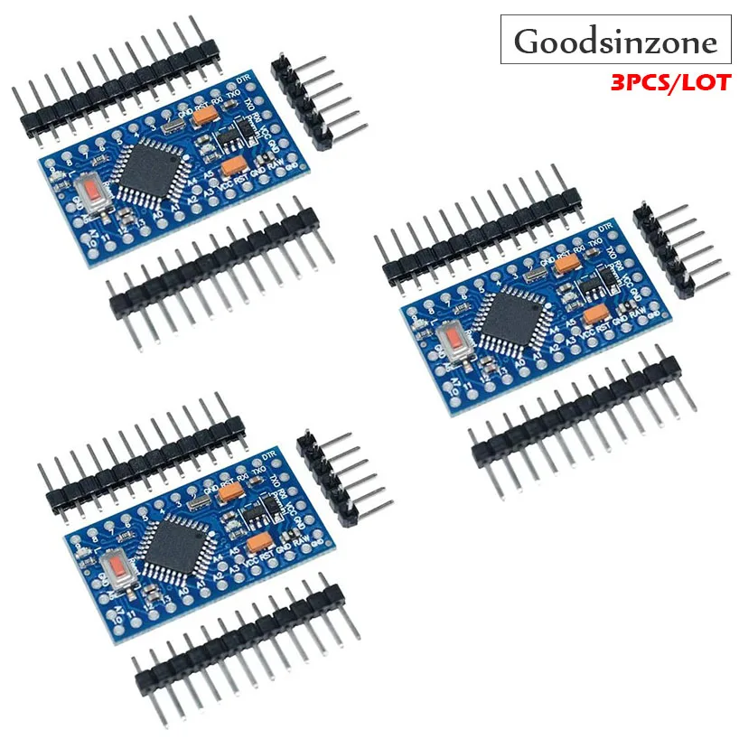 

3 шт. Pro Mini ATmega328P 3,3 В 8 м плата модуля с кварцевым генератором, совместимая с Arduino Pro Mini, замена ATmega128