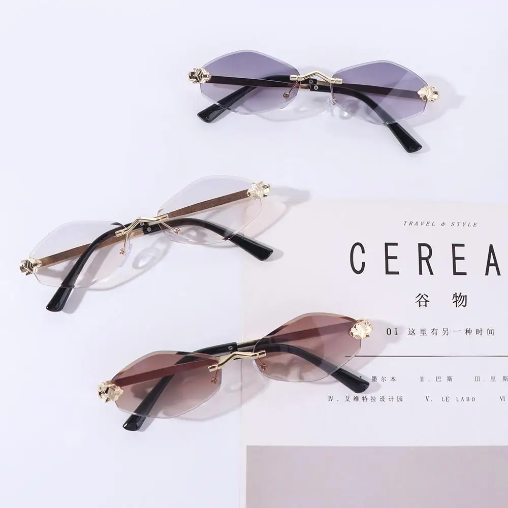 

UV400 Rhombus Sunglasses UV Protection Gradient UV Resistant Cycling Glass Eyewear Frameless Polygonal Cycling Sunglasses