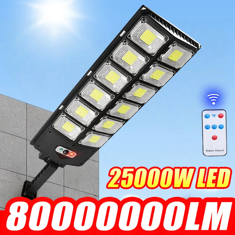 80000000LM Outddoor LED Solar Light 25000W Powerful Solar Lamp With Motion Sensor Solarlight Street Lantern for Yard Garden Path