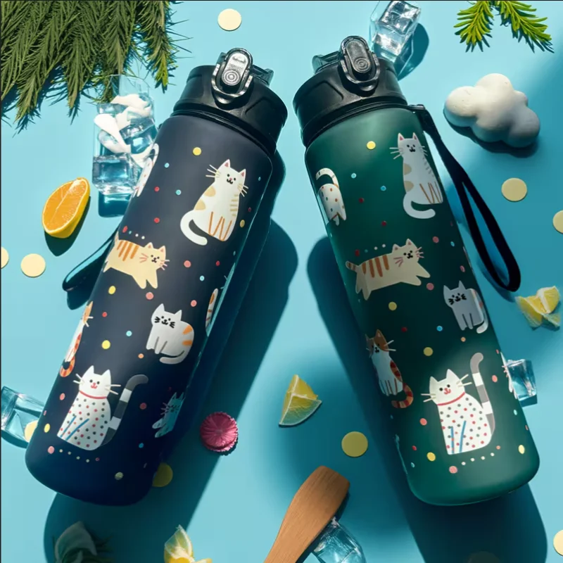 750ML 새로운 세련된 무광 플라스틱 고양이 물병 - - Sports Equipment With A 리뷰 및 가격