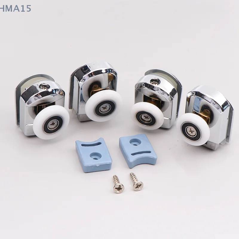 2Pcs 23/25mm Shower Door Top Rollers Zinc Alloy Double-Wheel Sliding Shower Door Roller Bearing Wheel Runners Replacement