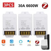 ZigBee 20A/30A 6000W Smart Home Automation Switch Circuit Breaker Controller Electrical for Household Appliances DIY Home Tuya