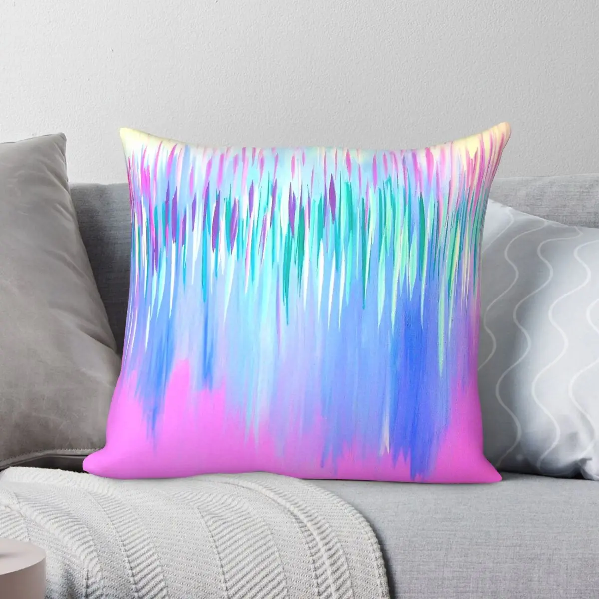 Funda de almohada cuadrada con diseño de árbol de Jacaranda azul, funda de almohada decorativa con cremallera, de poliéster, lino y terciopelo, funda de cojín para sofá