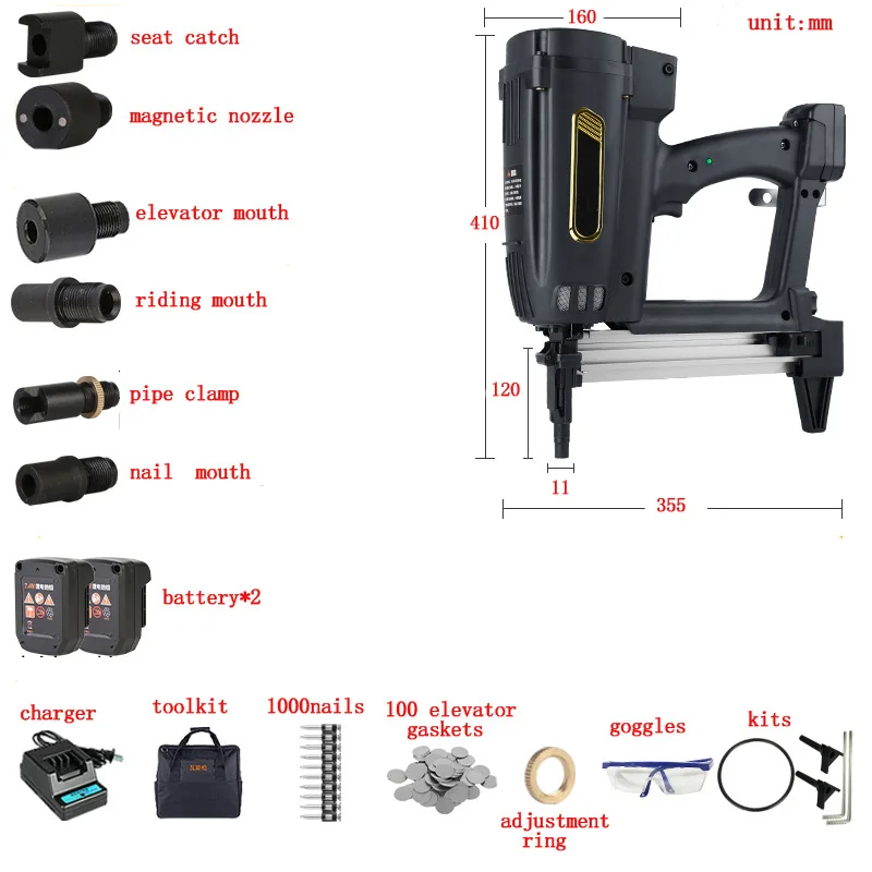 2nd Generation Pneumatic Nail Gun 7. 2V Lithium Battery Gas Nail Gun Steel Air Stapler Pneumatic Tools For Frame And Trunking