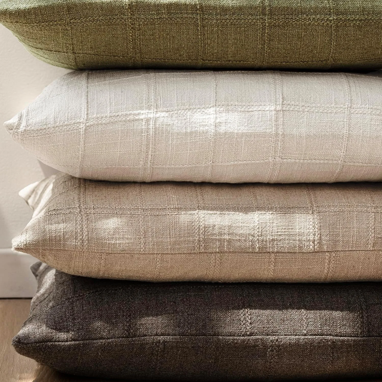 أريكة غرفة المعيشة 50X50 سنتيمتر الكتان الطبيعي تحقق رمي وسادة تغطي مزرعة خمر وسادة تغطي غرفة نوم الوسائد يغطي