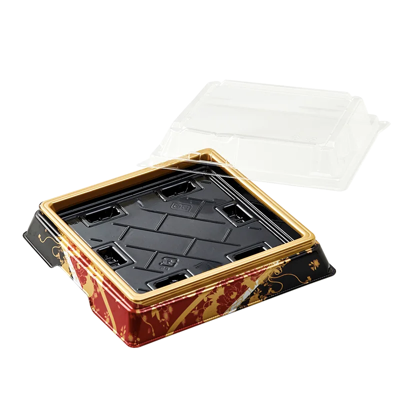 High grade printing box, disposable Japanese takeaway packaging box, plastic platter lunch box