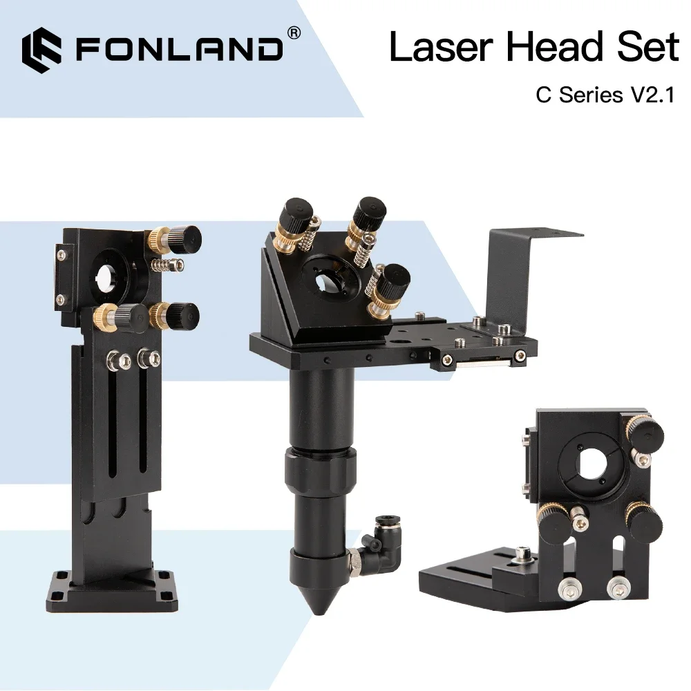 Fonland conjunto de cabeça de laser co2 lente d18 fl38.1 d20fl50.8/63.5/101.6mm montagem integrativa dia25 espelho para máquina de corte a laser