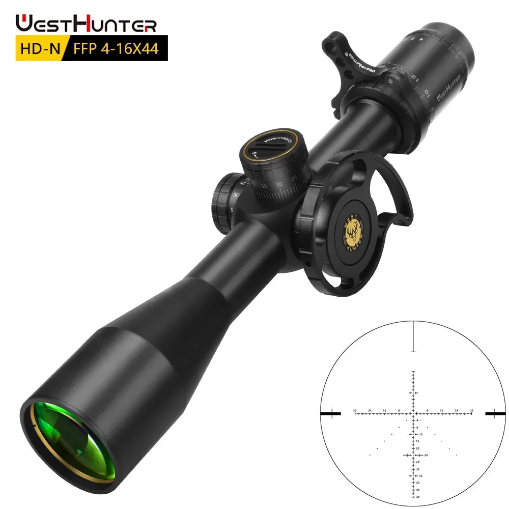 Hunting Rifilscope WESTHUNTER HD-N 4-16X44 FFP Tactical Scope First Focal Plane Side Parallax Optical Shooting Airsoft Sights