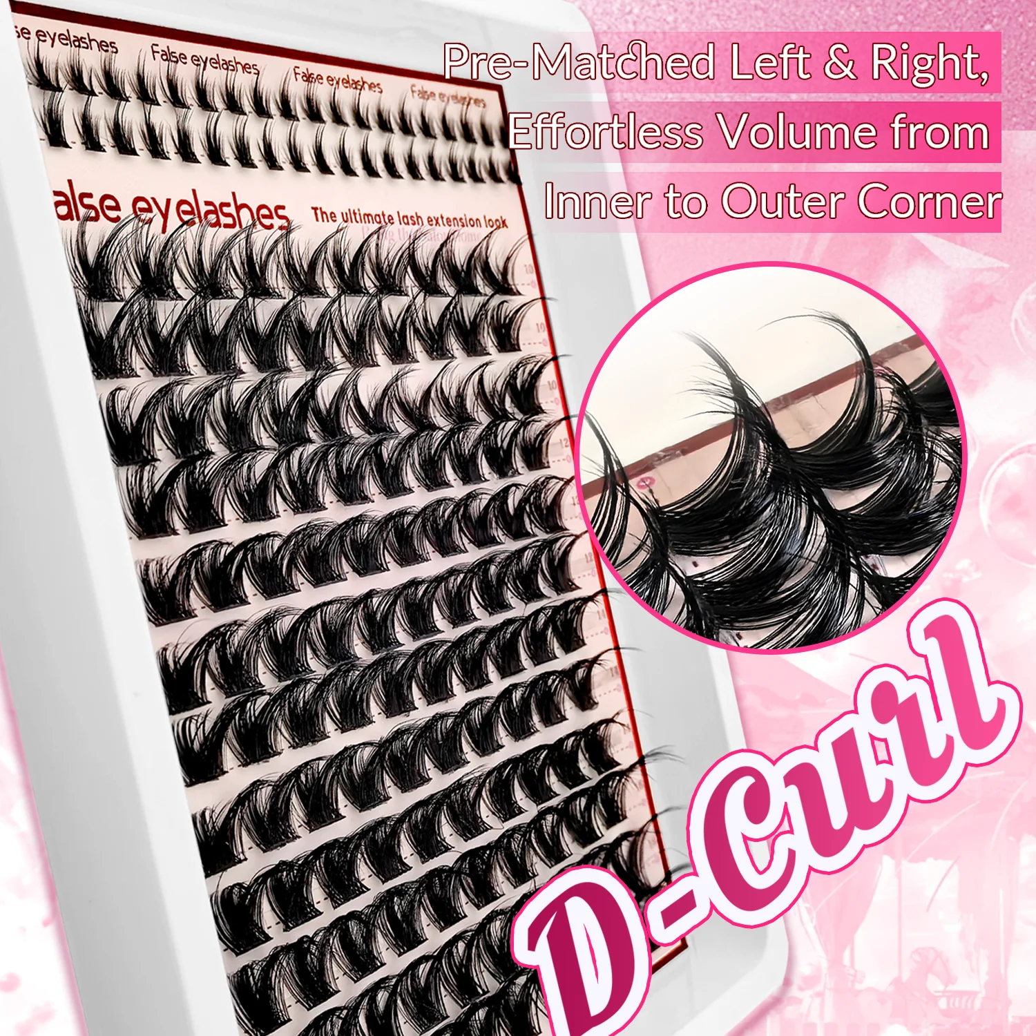 160 Stück Dichte Manga-Style Wimpernbüschel Wiederverwendbar Langanhaltend Premium 0,07mm Dünnes Design 6-16mm Anfängerfreundlich Festival-Geschenk