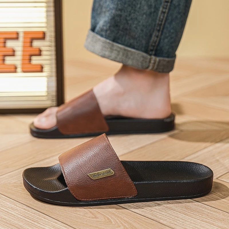 

Fashion Flip-flops with Retro Plain Colors Soft Sole Anti-slip Flat One-piece Design Comfortable for Summer Leisure Wear.