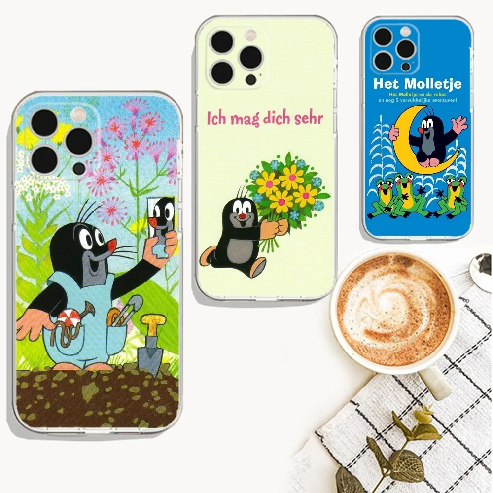 Cartoon L-Littles Mole Phone Case For iPhone Apple 15,14,13,12,Mini,11,Pro,Max,Plus,X,XR,XS,8,SE,2020,Plus Transparent Cover