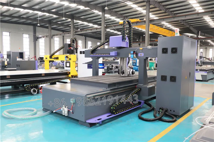 CNC Madeira Router máquina com 4 Eixo Rotary Spindle, Automatic Tool Changer