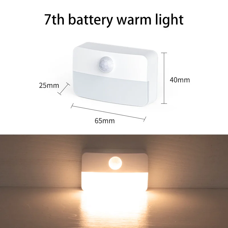 Motion Sensor Light Indoor LED Night Light Stick On Nightlight Battery Operated Lights For Hallway Stair Bathroom Closet Bedroom