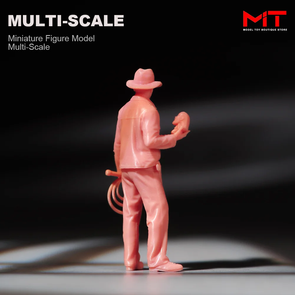 Explorer Man Hand-held Statue Figurine, Figurine Diorama, Pequena Escala, Decoração Prop, Miniaturas Pintadas, Cena, 1,87, 1/64, 1/43, 1/24