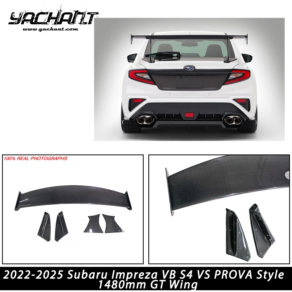 

CF Carbon Fiber GT Wing 1480 мм подходит для Subaru Impreza VB S4 VS PROVA Style 1480 мм GT Wing задний спойлер багажника 2022-2025 гг.