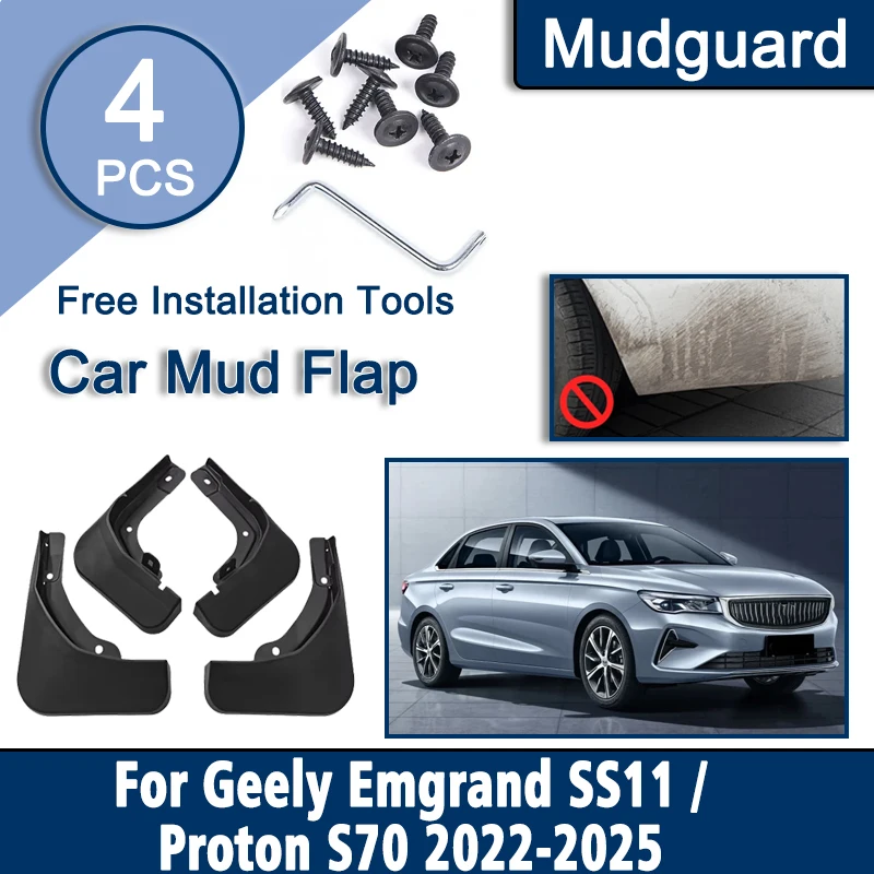 

Car Mudguards For Geely Emgrand SS11 MK4 Proton S70 2025-2022 Mudflaps Splash Guard Front Rear Fenders Anti-scratch Accessories