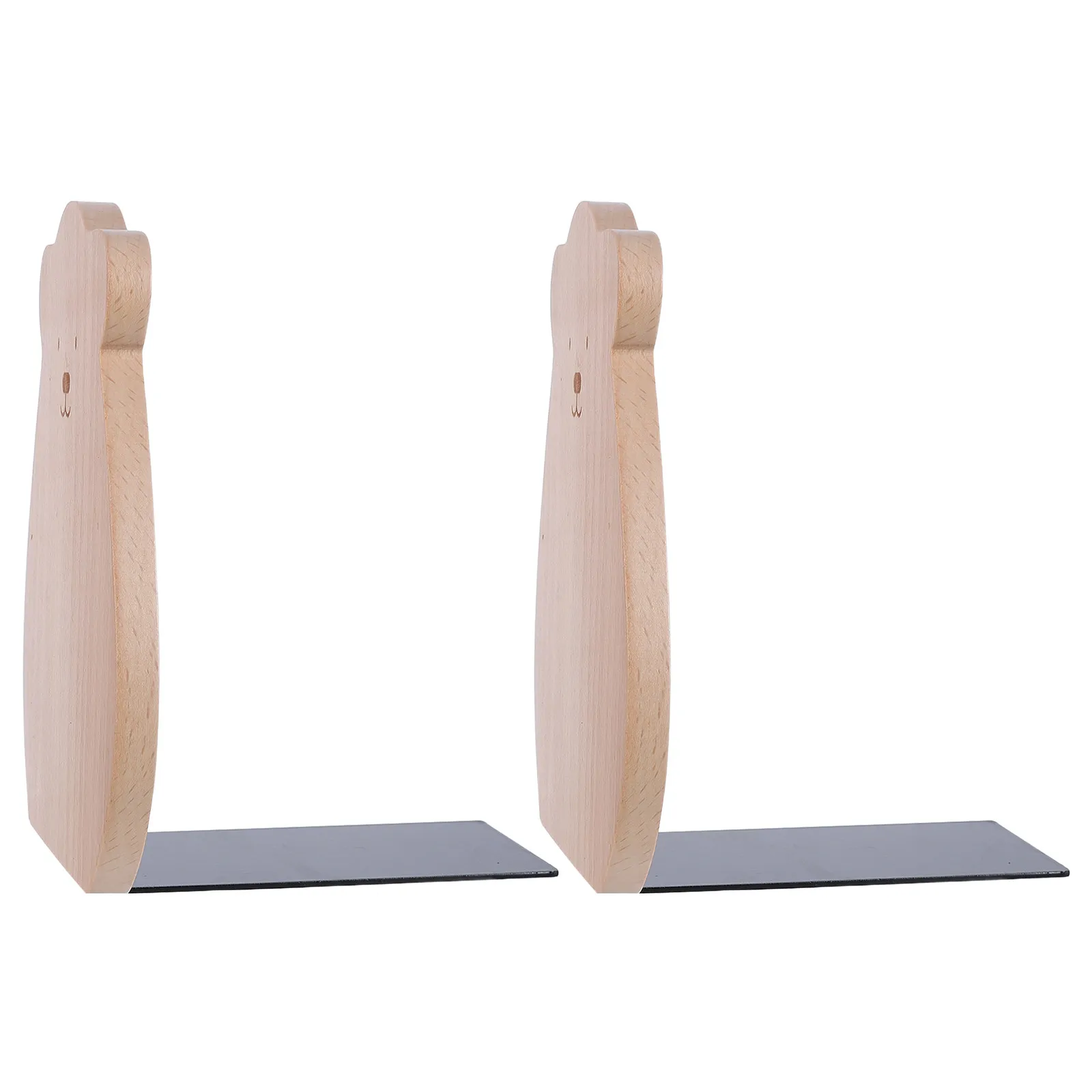 2Pcs Wooden Bookends L Shaped Non Skid Desktop Book Support Minimalist Organizer for Office Home Dorm Textbooks Novels