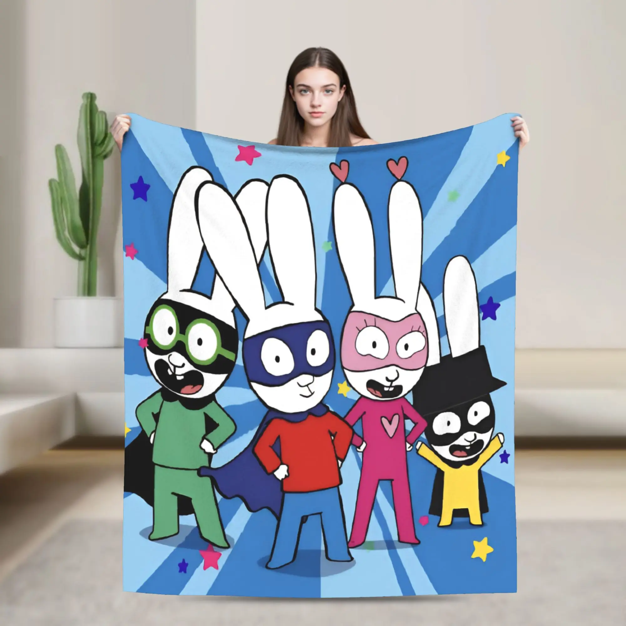 Simon Super Rabbit Blankets Soft Fleece Healing Gift  Throw Blanket Bedspreads