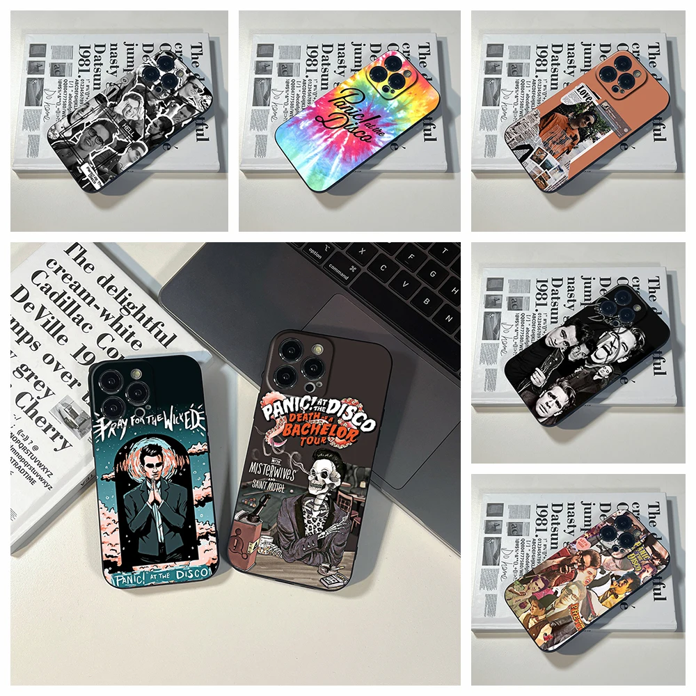 For IPhone14 Pro Cool Panic At The Disco Phone Case for IPhone 11 12 13 14 Pro XR XS MAX 14 Plus SE 13 Pro Iphone Black Covers