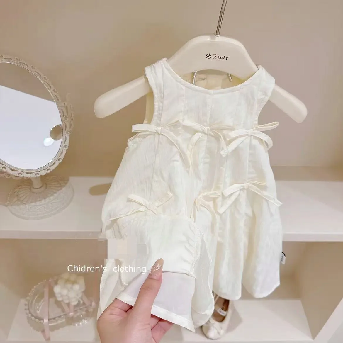 

Baby Girl Princess Cotton Bow Dress Sleeveless Toddler Child Soild Vest Vestido Party Birthday Summer Baby Clothes 1-6 Year