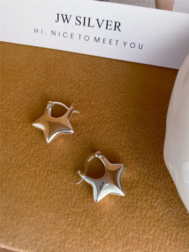 Orecchini in argento sterling con pentagramma stella orecchio fibbia semplice design di nicchia orecchini a bottone regalo di gioielli