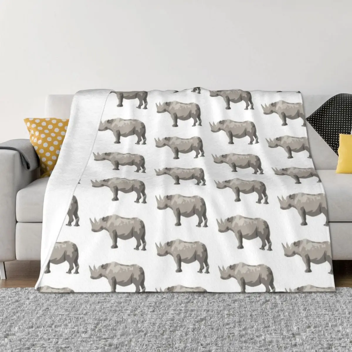 

Black Rhino Throw Blanket blankets ands For Sofa Thin Loose Camping Blankets