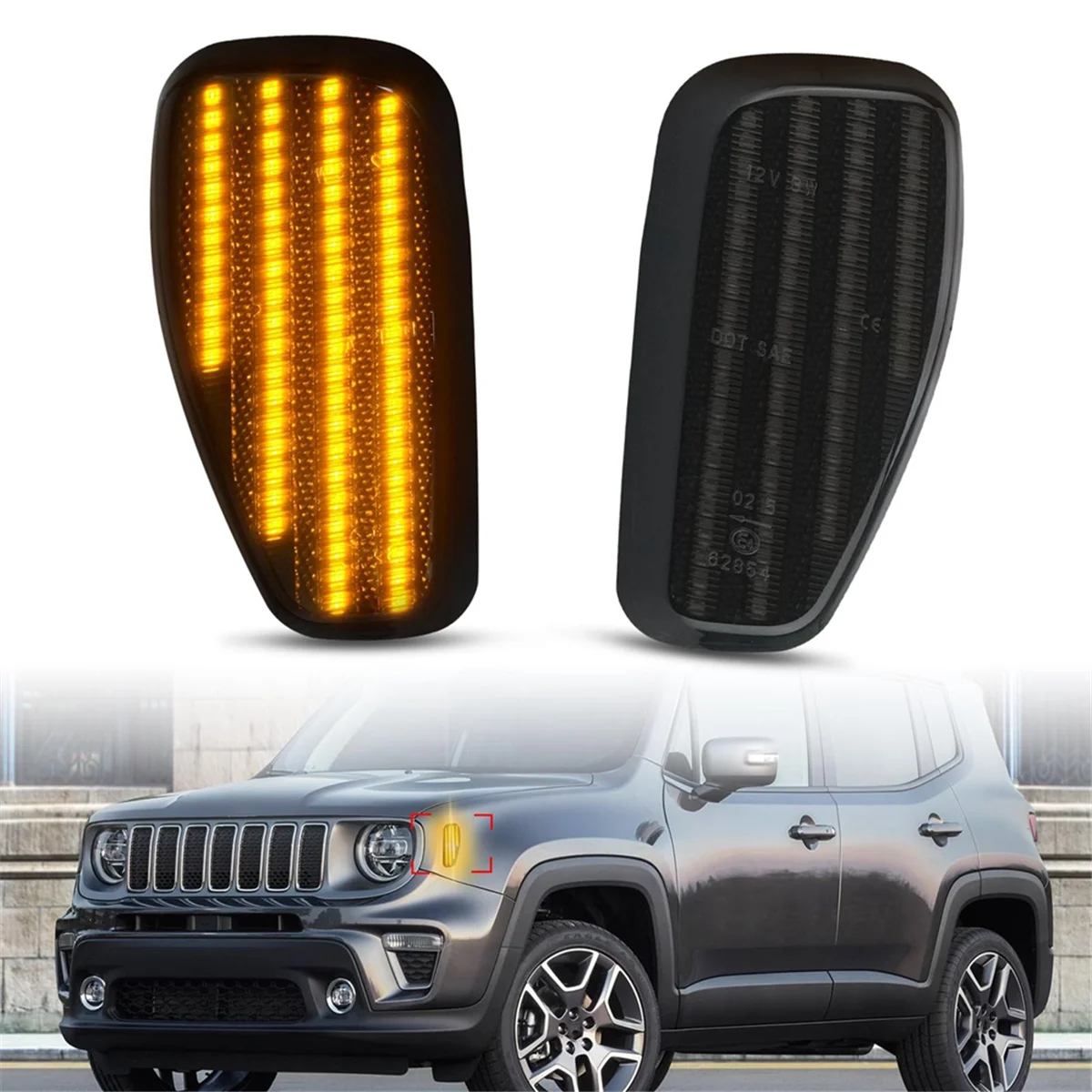 For Jeep Renegade BU 2014-2021 LED Front Side Marker Light Turn Signal Light Conversion Kit 68256049AA CH2551134