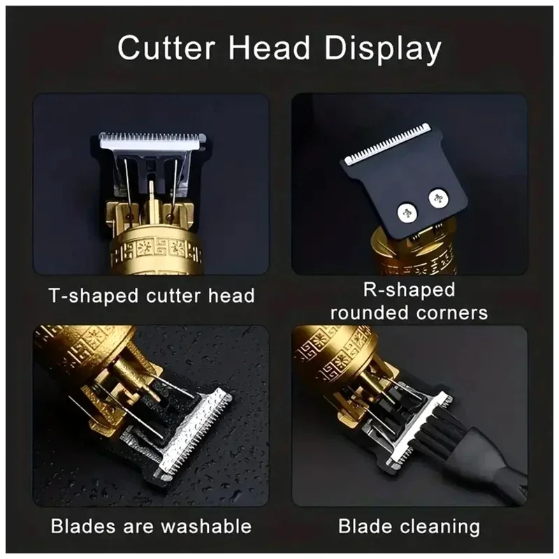 Vintage Hair Trimmer for Man Beard Cutting Machine Electric Body Hair Shaving T9 Body Hair Clipper Cordless Beard Trimmer Kits