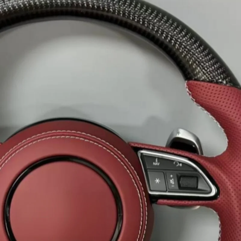 Customized Carbon Fiber Leather Car Steering Wheel For Audi A3 A4 A5 A6 A4L A5 A6L A8 Q3 Q5 Q7 S5 TT A7 C8 S6 S7 Steering WheeI