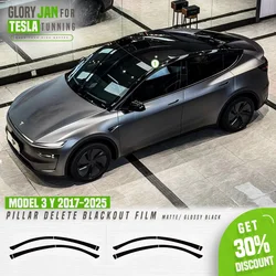 Floating Roof Wrapping Film For Tesla Model 3 Y 2017-2025 Strip Trim Cover Black Y Juniper Hidden Windows Sticker Accessories