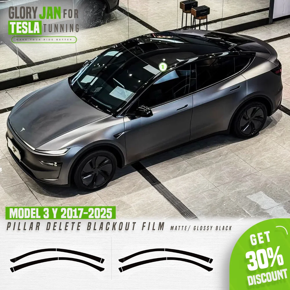 Floating Roof Wrapping Film For Tesla Model 3 Y 2017-2025 Strip Trim Cover Black Y Juniper Hidden Windows Sticker Accessories