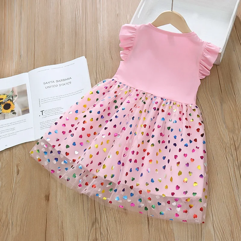 Kids Dresses for Girls Sohort Sleeve Unicorn Girls Sequins Costume Princess Dress Kids Daily Clothes image 5