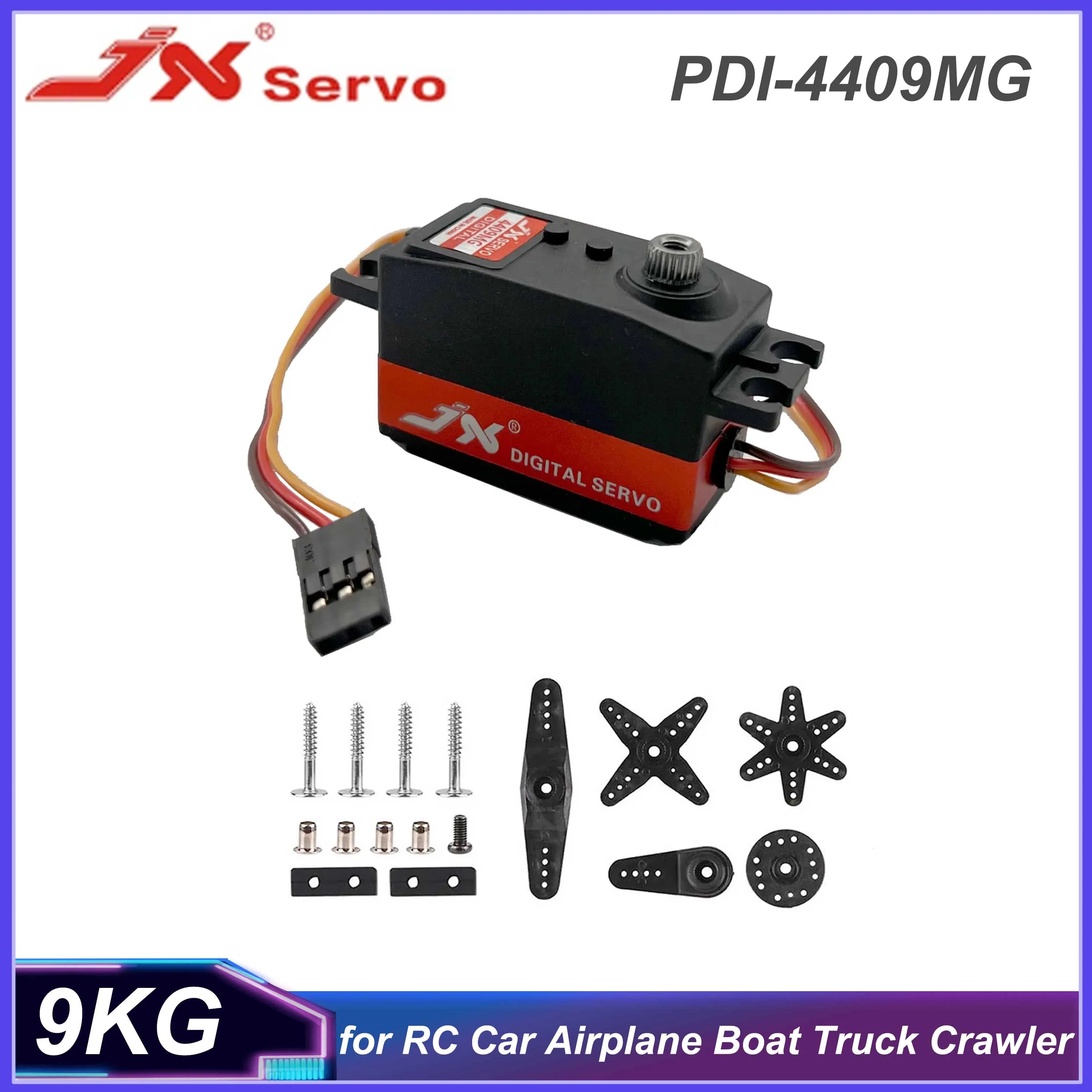 

Сервопривод JX PDI-4409MG 9,2 кг, цифровой сервопривод с коротким корпусом, металлическая шестерня, низкопрофильный стандартный сервопривод для 1/8 1/10, радиоуправляемый автомобиль, грузовик, часть самолета