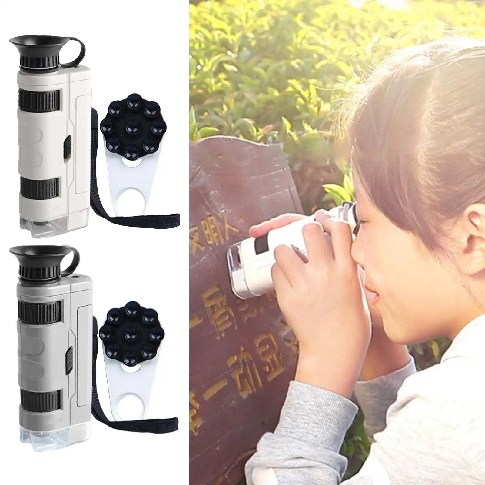 Handmikroskop für Kinder, 100-fache Vergrößerung, Taschenmikroskop, pädagogisches Wissenschaftsspielzeug, wissenschaftliches Lernen, Outdoor-Erkundung