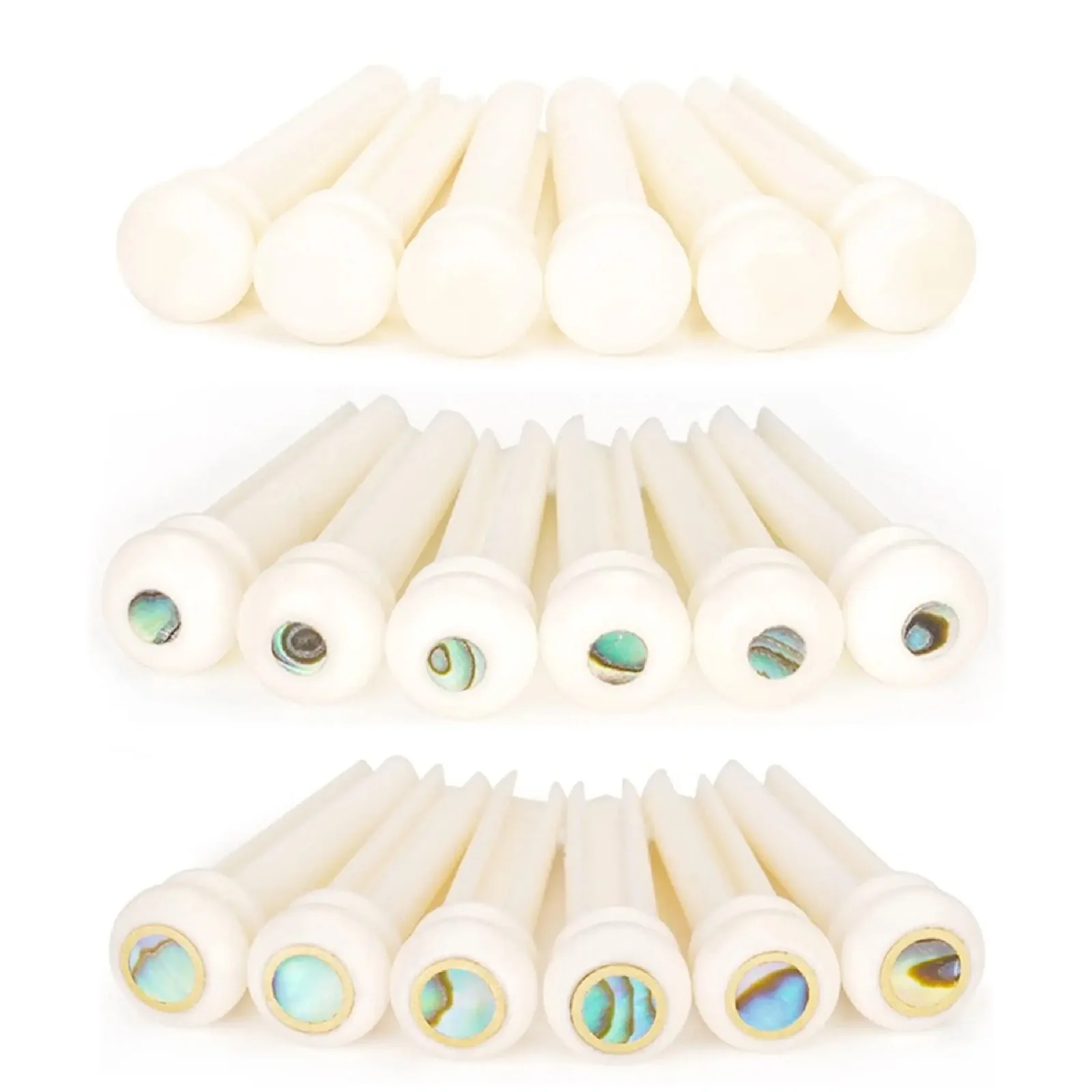 

6pcs Acoustic Guitar Bridge Pins of Real Bone Guitar Fixed String Nails, Guitar Peg with Abalone Shell Dot