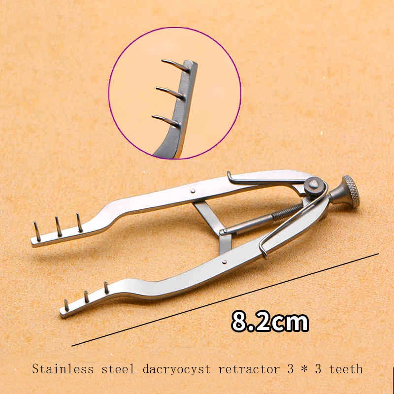 Lacrimal Sac Retractor 3 * 3 tooth lacrimal sac hook screw type retractor stainless steel titanium alloy cosmetic plastic