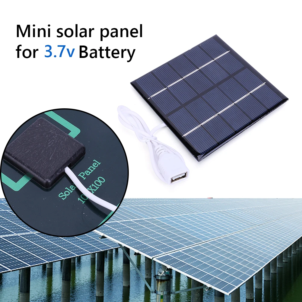 Paneles solares para exteriores de 1,2 W, Panel de carga portátil policristalino ligero, iluminación de patio para cargador de 3,7 baterías