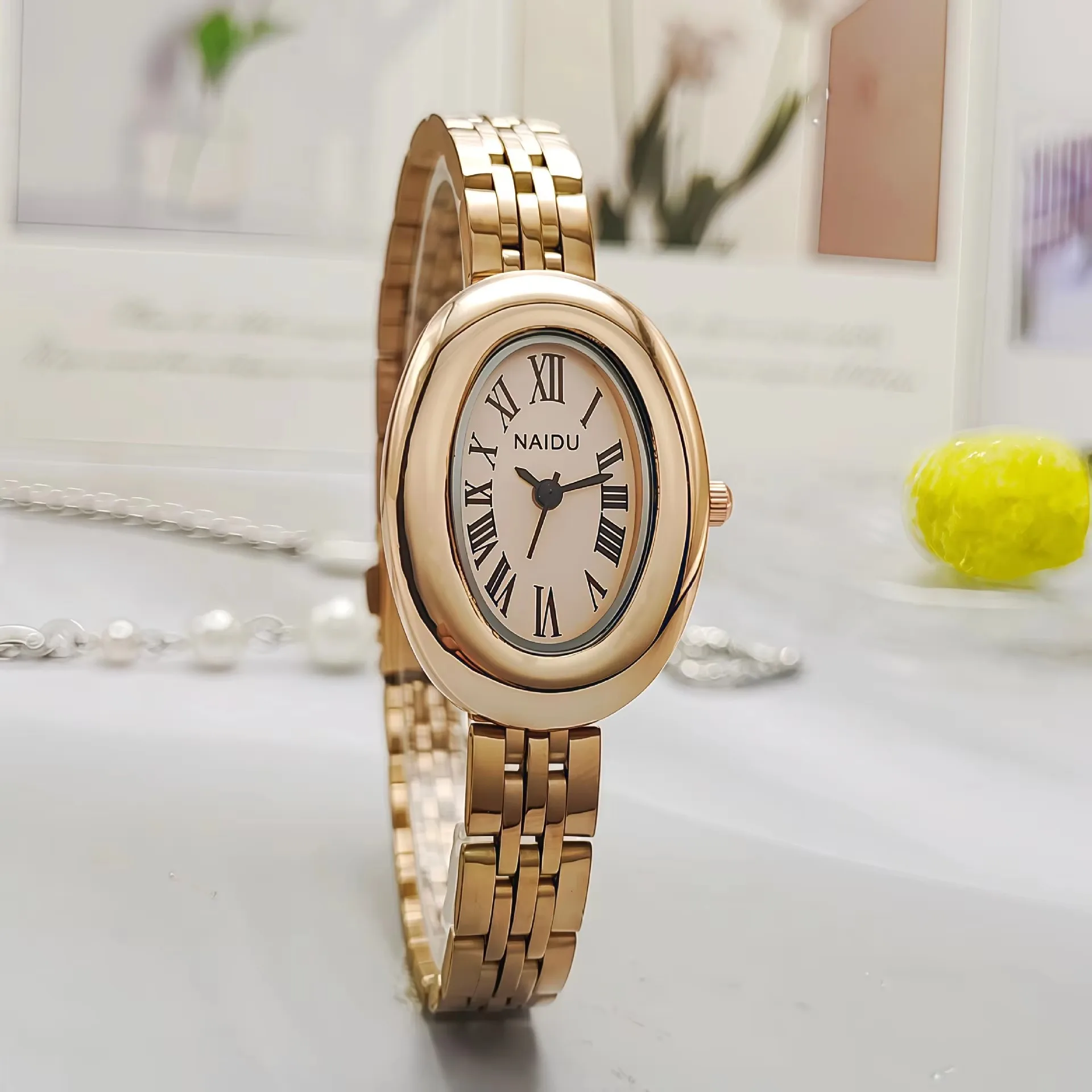 2025 New Oval Beautiful Ladies Watches with Stainless Steel Strap for Girl Student Quartz Minimalist Women Wristwatches Hot Sale