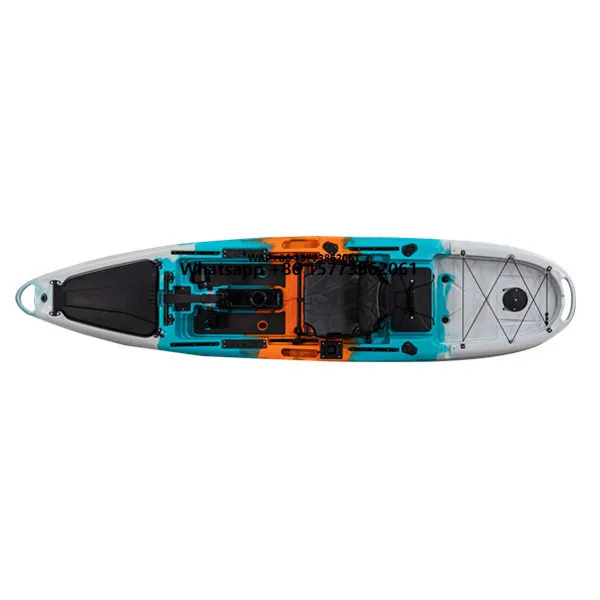 Factory Hot Selling 12ft Pedal Kayak Fishing Boat 3.66m with Molded-in Logo for Surfing & Single Person Capacity