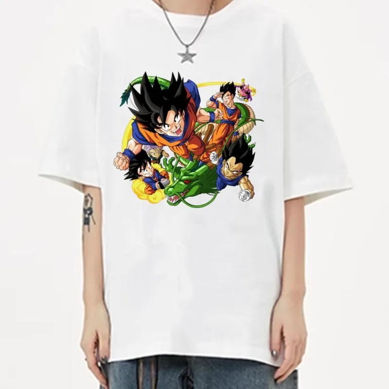 Anime-BALL-Hot-D-DRAGON  T Shirt Men Woman Couple Clothes Short Sleeve Collar Fashion Cotton Summer Sporty