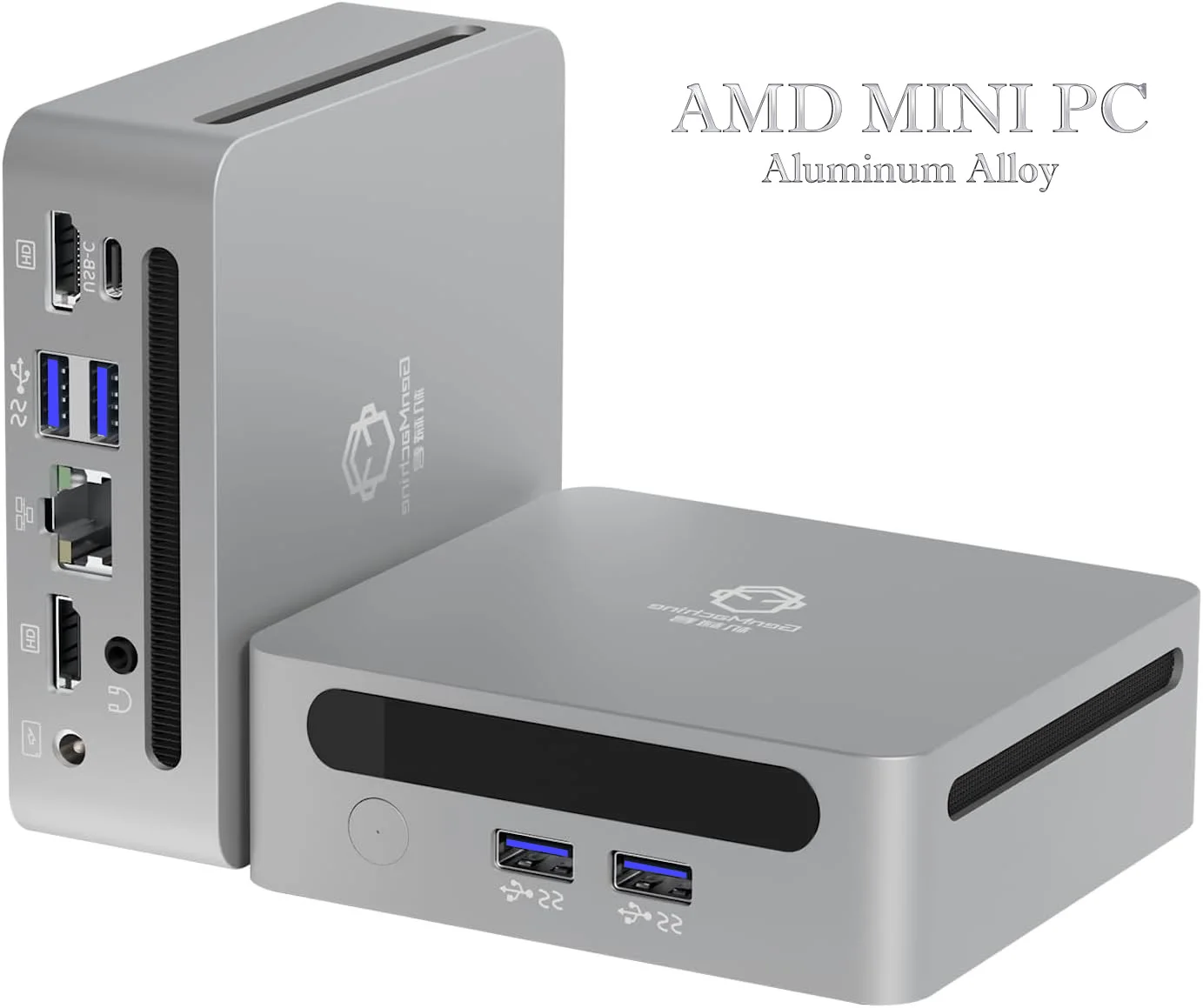 GenMachine AMD Mini PC سبائك الألومنيوم Ryzen3 5300U Ryzen5 5500U Ryzen7 5825U Windows 11 NUC Wifi6 HDMI ألعاب الكمبيوتر