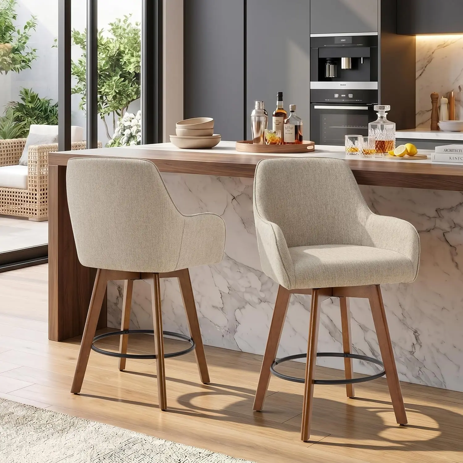 Upholstered Swivel Bar Stools 2