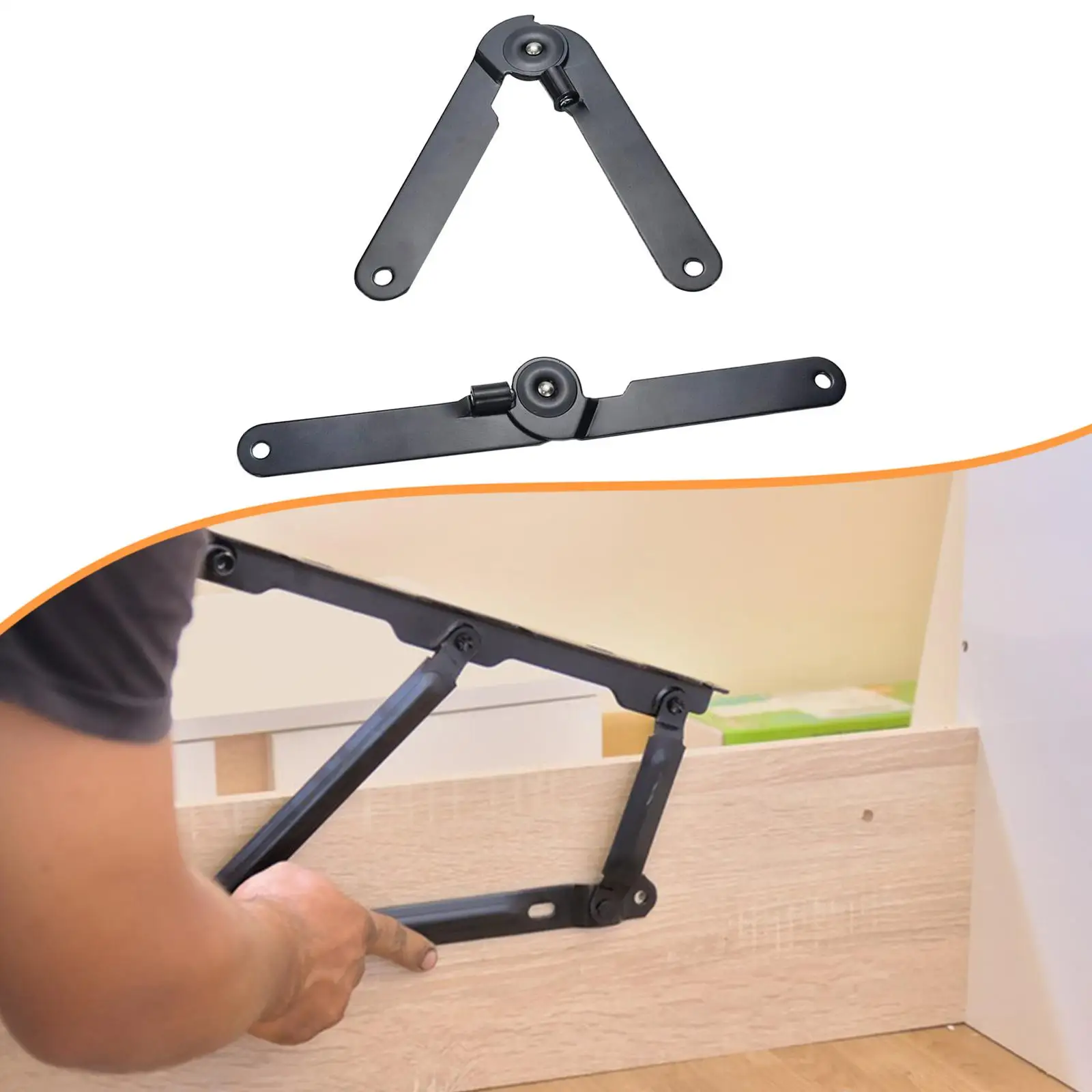 2Pcs Folding Support Hinges Versatile Furniture Hinge for Wardrobe Box Chest